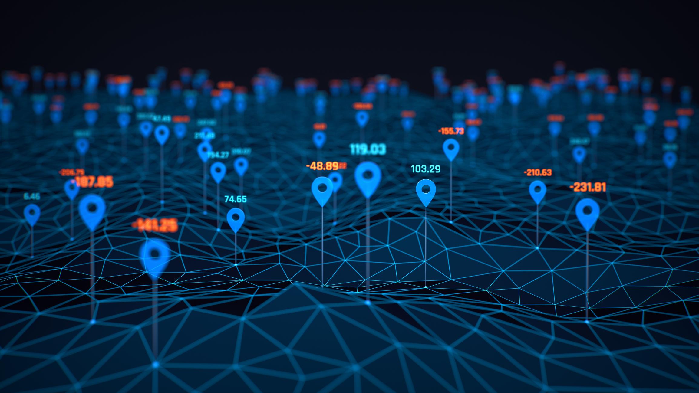 Map of local search demand across locations
